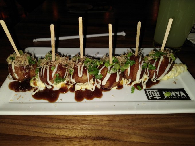 Decided to eat at Jinya Ramen today. Getting a JINYA Tonkotsu Original 2010 Ramen and Takoyaki. https://t<a href="/tag/evo2022"class="tags"><span>#evo2022</span></a>