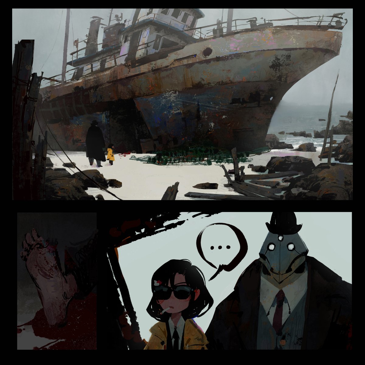 Niruboggu's tweet photo. part of an art telelphone. Go check everyone out https://t.co/v56x63loJW