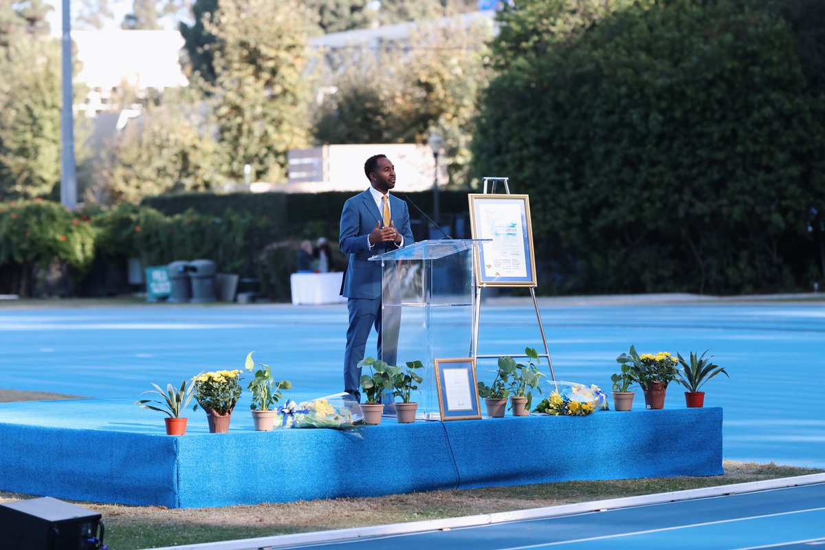 UCLAAthletics's tweet photo. A wonderful day celebrating the life and impact of the one and only Rafer Johnson. 💙💛

#GoBruins https://t.co/rYoIvb0CeM
