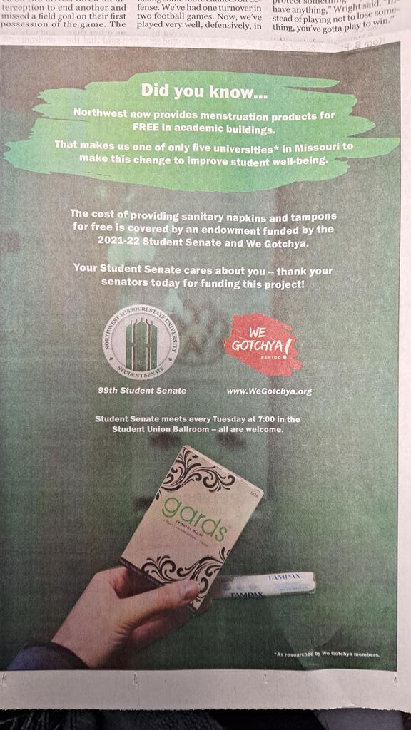 Thanks <a href="/TheMissourian/">Northwest Missourian</a> &amp; the great Anna Swink for this beautiful ad!