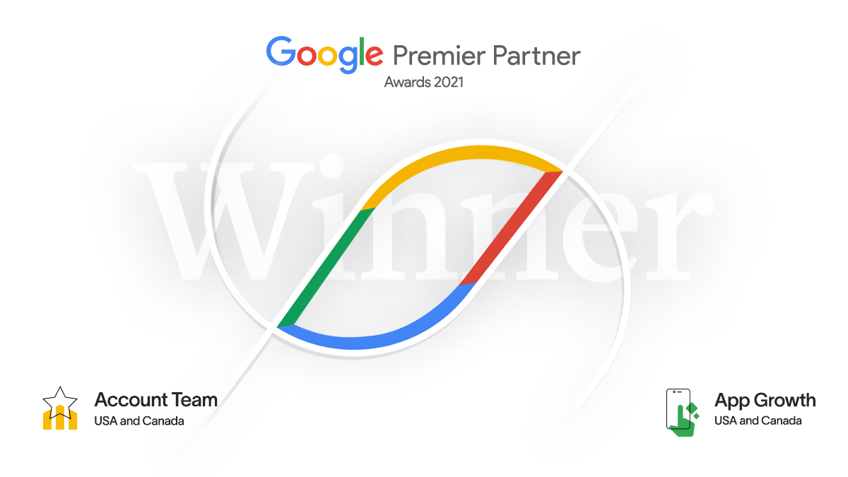 We are thrilled to announce that we have been selected as the winner of both the App Growth and the outstanding Account Team category for the 2021 Google Premier Partner Awards! bit.ly/3E0Lkbm
