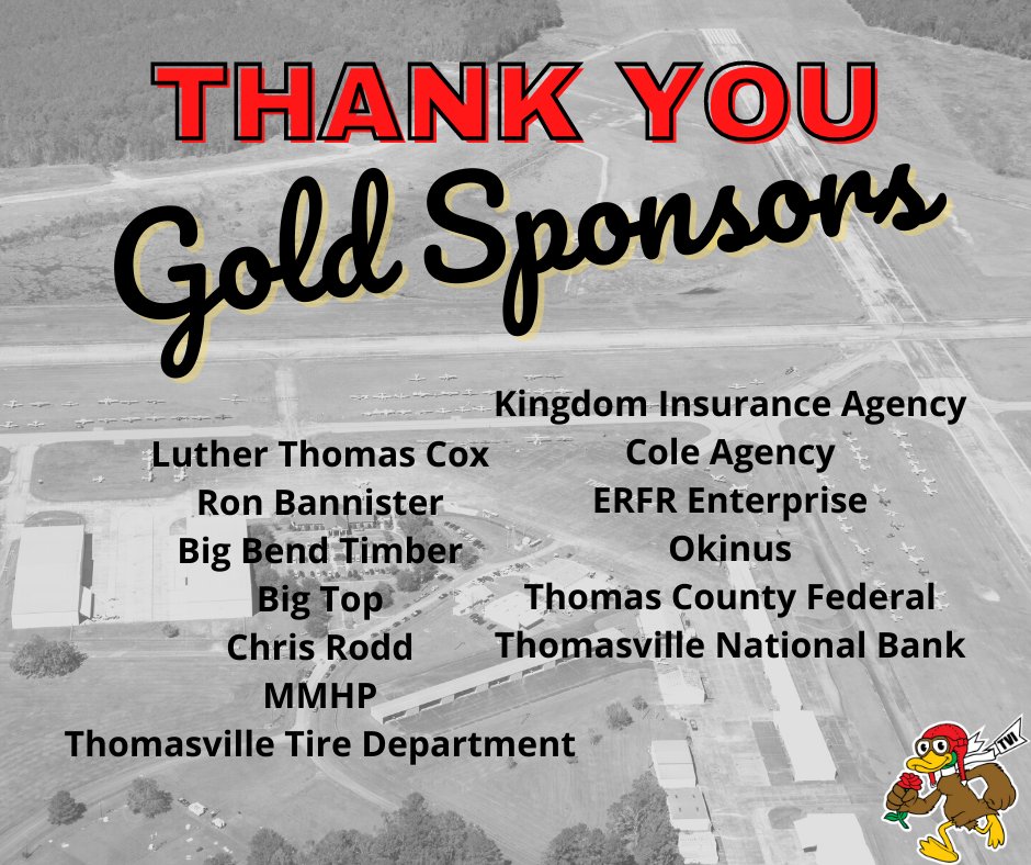 TVIFlyIn's tweet photo. Our event couldn't fly without our community sponsors! #ThomasvilleFlyIn #TVI2021 https://t.co/50CZsaXmSu