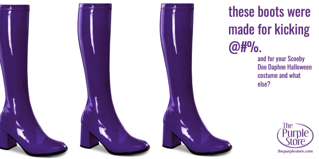 ThePurpleStore's tweet photo. Purple boots for your Scooby Doo Daphne costume? Other ideas? Selling out QUICKLY. 
For what costume would you wear these? What're you up to for #Halloween?
https://t.co/gTTJbeOIrZ…

#scoobydoo #scoobydoodaphne #purpleboots #purplecostume #purplecostumes #purple #ThePurpleStore https://t.co/GsCphbGvk4