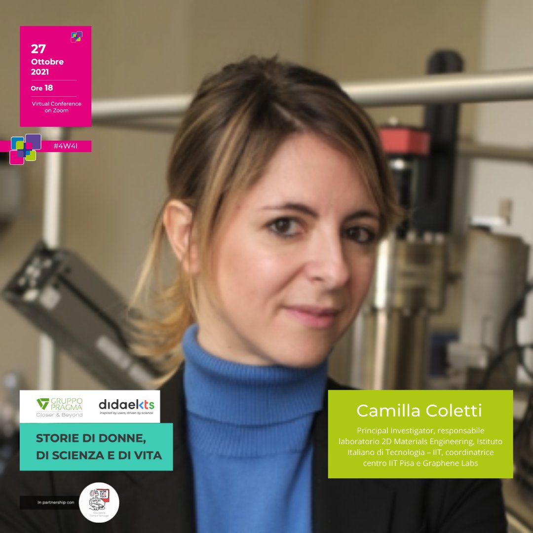 womentech's tweet photo. La 2^ protagonista di "#4W4I - Storie di #donne, di #scienza, di #vita" é Camilla Coletti, principal Investigator, resp. lab 2D Materials Engineering @ IIT, coordinatrice IIT Pisa e Graphene Labs

INFO e REGISTRAZIONI👇
https://t.co/6sK8d1HDq4

@DidaelKTS @IITalk @GPGruppoPragma https://t.co/rNWaLfDTyW