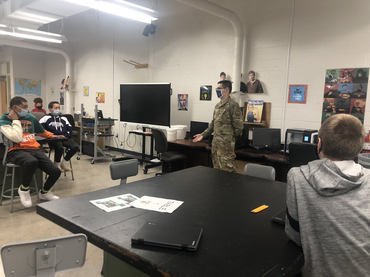 It’s always great seeing former students!  It’s even better when former students are able to speak to current students about how they can use the skills they are learning in class!  Thanks A1C Gunning for visiting with my students today! #wyasdproud