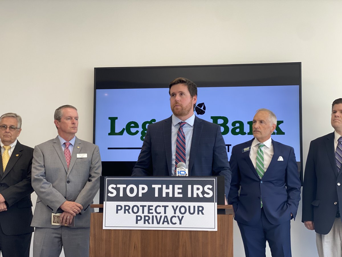 MOTreasurer's tweet photo. Treasurer Fitzpatrick joined @mobankers across the state today to voice concerns about an IRS proposal mandating financial institutions report personal financial data belonging to taxpayers. @theMIBA @HeartlandCUA #economicfreedom Learn more: https://t.co/AP5OF1P9Vt https://t.co/2KWgUiI8mp