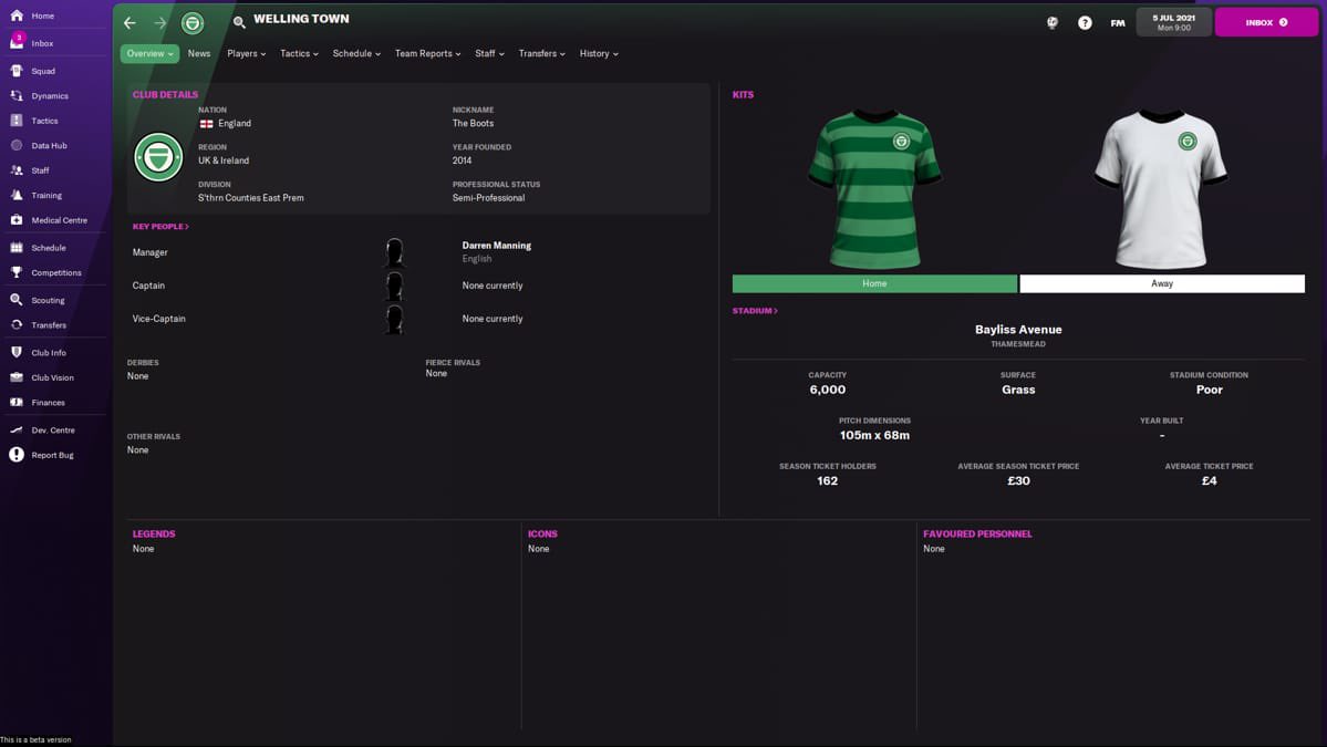 WellingTownFC's tweet photo. From park football to #FM22 in five years. The new manager confirmed, and some of the playing squad too, but no mention of the chairman 🤣 #UpTheBoots https://t.co/6auWgrfiiw