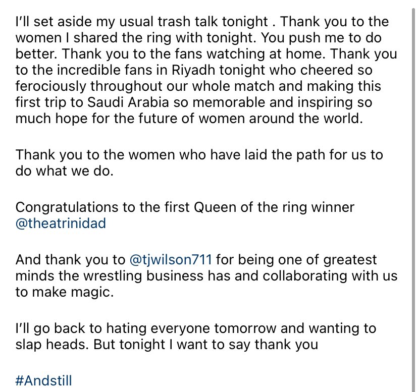 Becky Lynch Posts Heartfelt Message After Historic WWE Crown Jewel 2021 Match 2