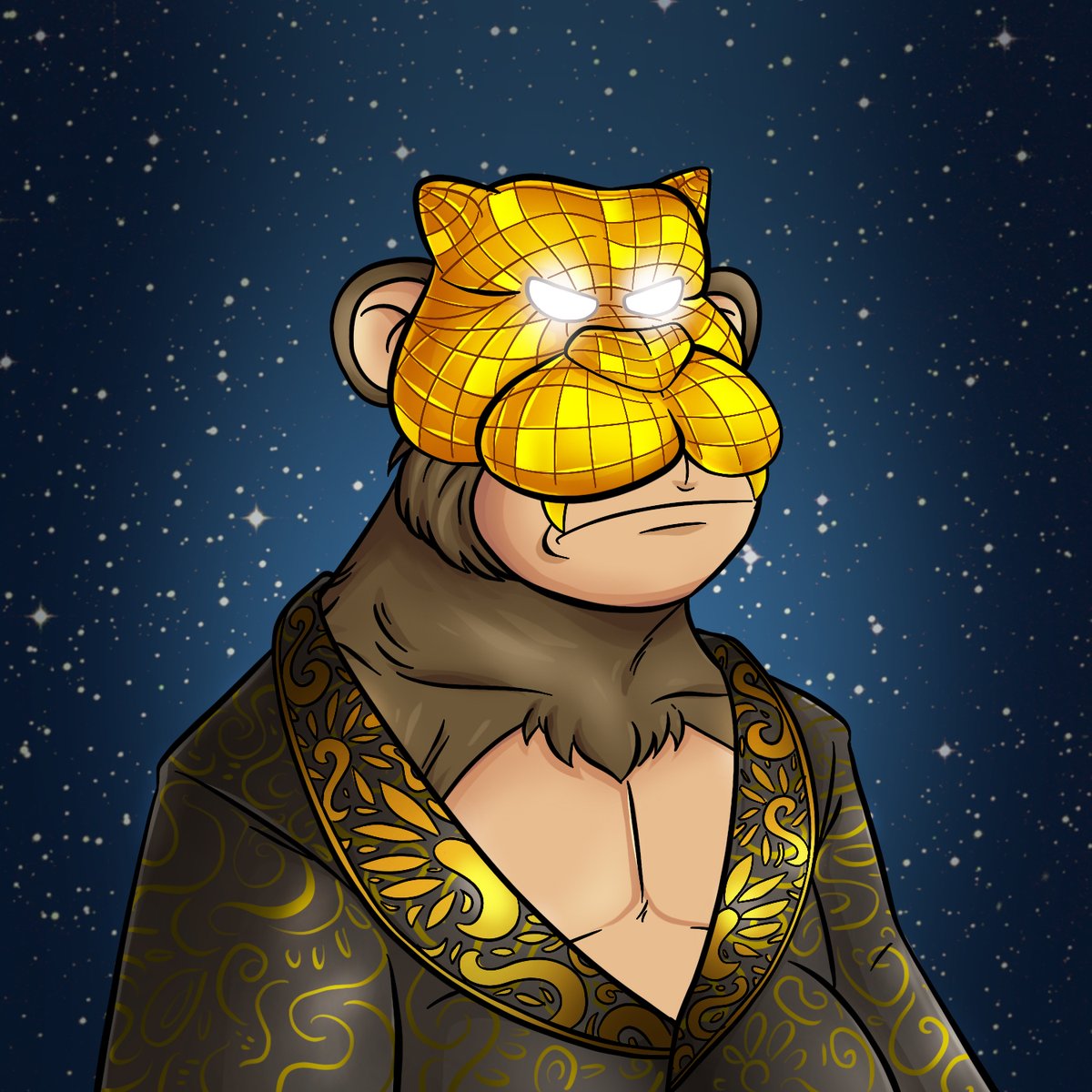 This fourth Heroic Ape has been spotted in a European zoo earlier today, opening multiple cages and freeing dozens of Fat Apes while the guards were on lunch break. We present you... The VIP
The owner of this Heroic Ape will earn a $10,000 bonus upon reveal.