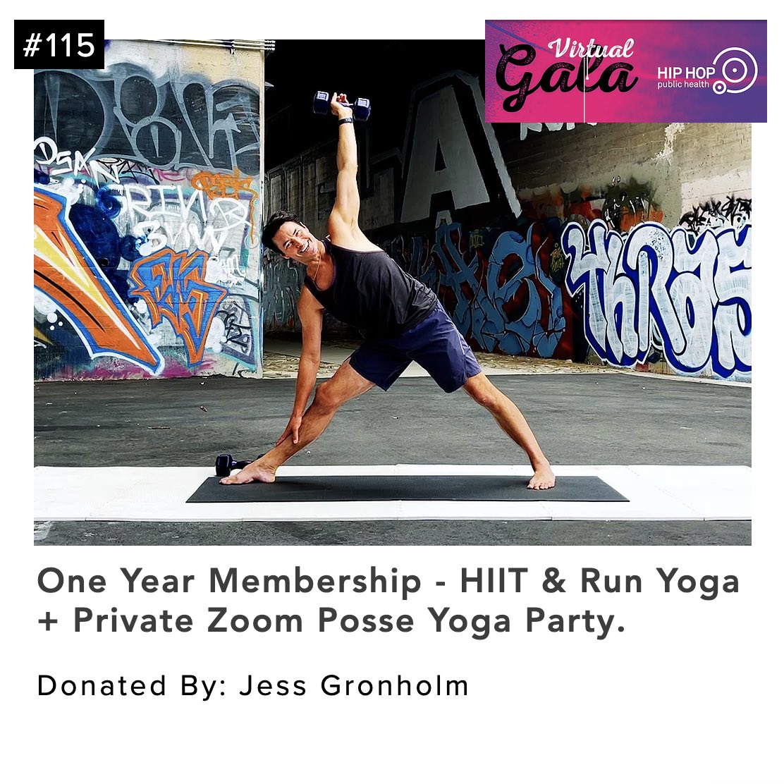 Bid on me as part of the fundraiser gala for @hhphorg tonight - I’m number #115 🕺🏿🕺🏿🕺🏿. This is an All Access Pass to online yoga workouts including an hour long yoga Zoom session for the Winner and their closest crew

#hiphoppublichealth #hiitandrunyoga #jessgronholm
