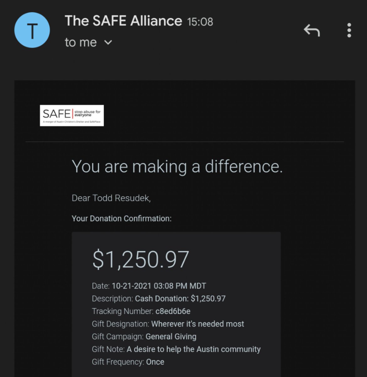 NervesConf's tweet photo. Thanks to everyone that participated in the first annual NervesConf. We were able to donate 💯 of our net ticket sales to a local Austin charity that serves abused women and children. https://t.co/uKQpUFv5ts