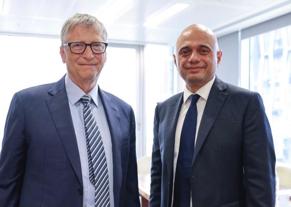 BREAKING NEWS: It has now been revealed that Sajid Javid today met with Bill Gates to discuss 'effective treatments and vaccines' for a variety of illnesses...

How does this make you feel?