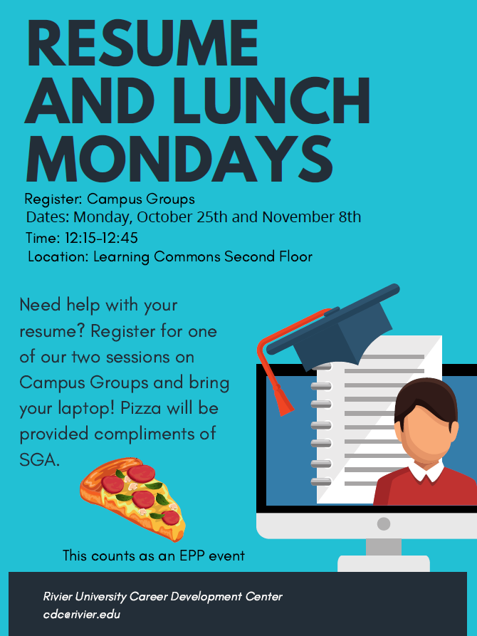 RivierBusiness's tweet photo. Students, are you thinking about an internship in SP22? Looking for a part-time position? You’d better get your resume in shape! https://t.co/dznVodcpau