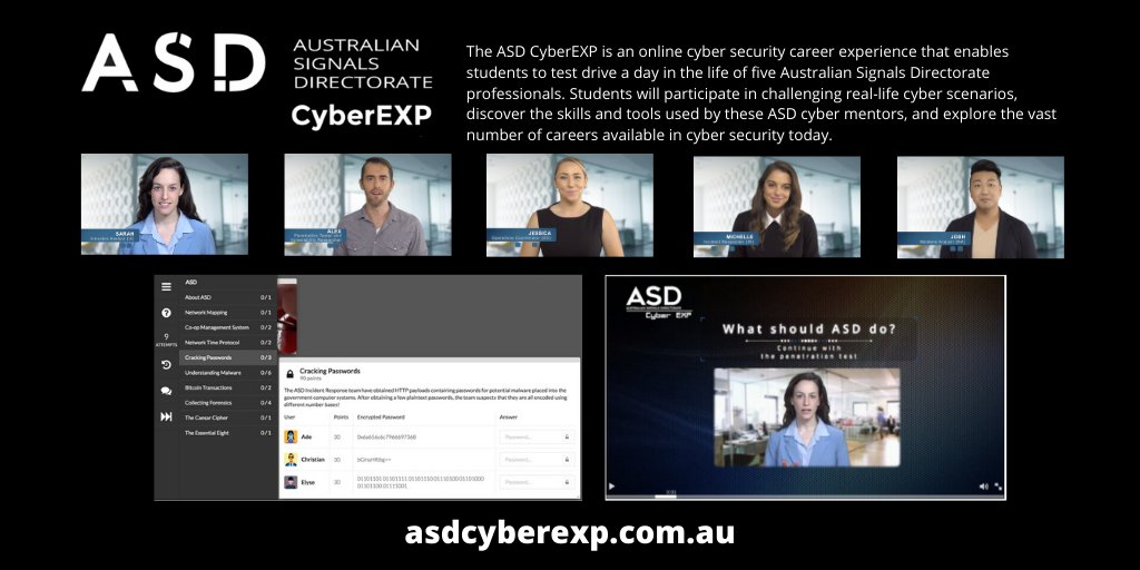 DayofSTEM's tweet photo. Excited to be at the 2021 Careers Advisers Conference of NSW and ACT today presenting a virtual booth for the
@ASDGovAu #CyberEXP program. Happy #CyberCareerWeek to the amazing role models sharing their journeys with the next generation!
@CAANSWACT
https://t.co/ePHNVWIeyh https://t.co/J7KeRJRohA