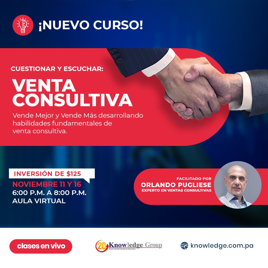 knowledgegpty's tweet image. L𝙖 𝙫𝙚𝙣𝙩𝙖 𝙘𝙤𝙣𝙨𝙪𝙡𝙩𝙞𝙫𝙖: 𝙥𝙤𝙘os 𝙫𝙚𝙣𝙙𝙚𝙙𝙤𝙧𝙚𝙨 𝙡𝙖 𝙥𝙪𝙚𝙙𝙚𝙣 𝙥𝙤𝙣𝙚𝙧 𝙚𝙣 𝙥𝙧á𝙘𝙩𝙞𝙘𝙖.𝕋𝕖 𝕚𝕟𝕧𝕚𝕥𝕒𝕞𝕠𝕤 𝕒, ℂ𝕦𝕖𝕤𝕥𝕚𝕠𝕟𝕒𝕣 𝕪 𝔼𝕤𝕔𝕦𝕔𝕙𝕒𝕣: ℍ𝕒𝕓𝕚𝕝𝕚𝕕𝕒𝕕𝕖𝕤 𝕡𝕒𝕣𝕒 𝕝𝕒 𝕍𝕖𝕟𝕥𝕒 ℂ𝕠𝕟𝕤𝕦𝕝𝕥𝕚𝕧𝕒. Escríbenos a 6349-3406