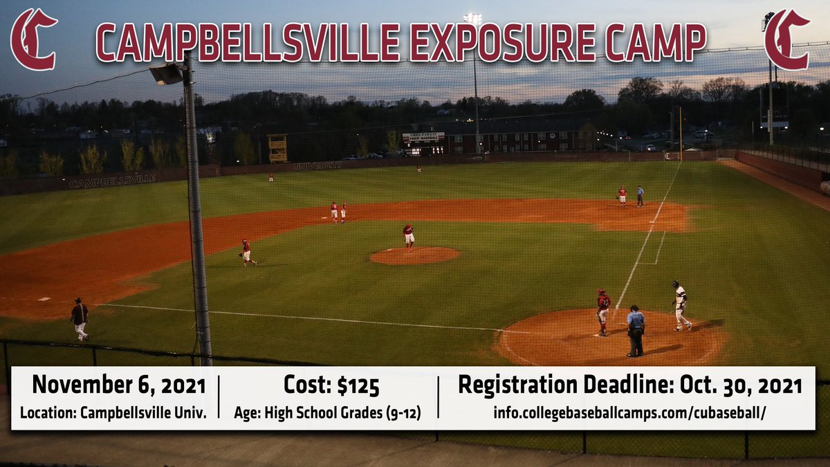 CTigersBaseball's tweet photo. Don’t miss out!! Only few more days to register for the Campbellsville Exposure Camp. https://t.co/2QP99zV4GZ