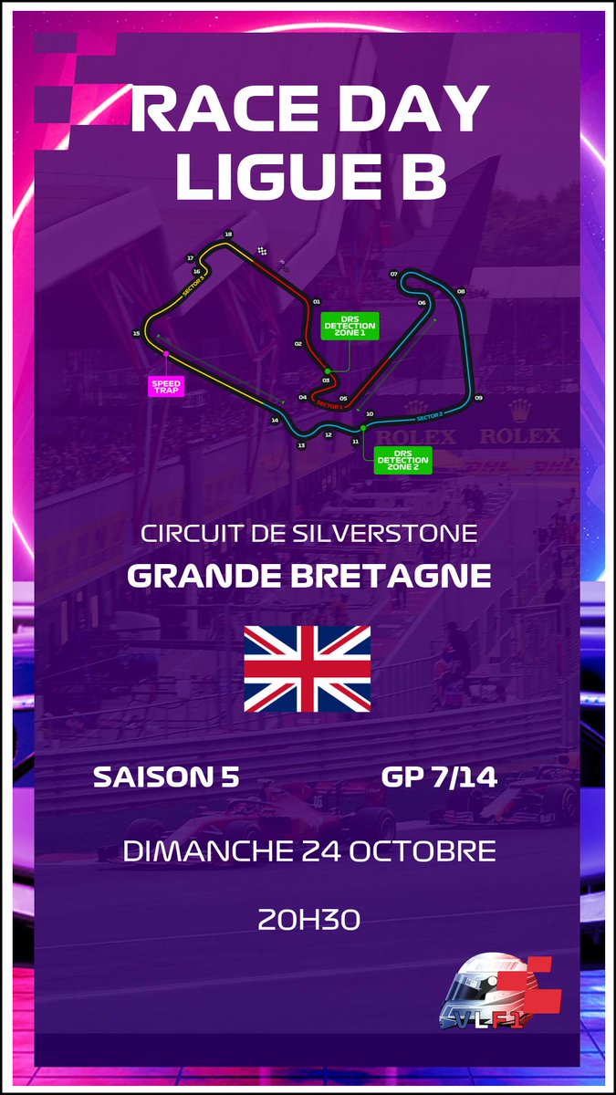 virtualliguef1's tweet photo. 🚨 RACE DAYYY🚨
La ligue B fait également son grand retour sur la piste, et cette fois-ci sur la piste de Silverstone en Angleterre 🇬🇧 à l'occasion du 7ème GP de la saison.
Quel pilote virera en tête à la mi-saison suite à cette course?
#F12021 #jeuxvideos #virtualliguef1 #VLF1 https://t.co/3M7Xs33htV