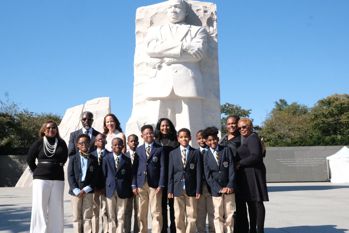 BWSchool's tweet photo. Today, 8 of our scholars and some of our admin team was invited to the 10th anniversary celebration of the MLK Memorial, and 1 of our scholars was lucky enough to be selected to participate in the ceremony by reading the pledge of allegiance. https://t.co/zlbNo20lCJ