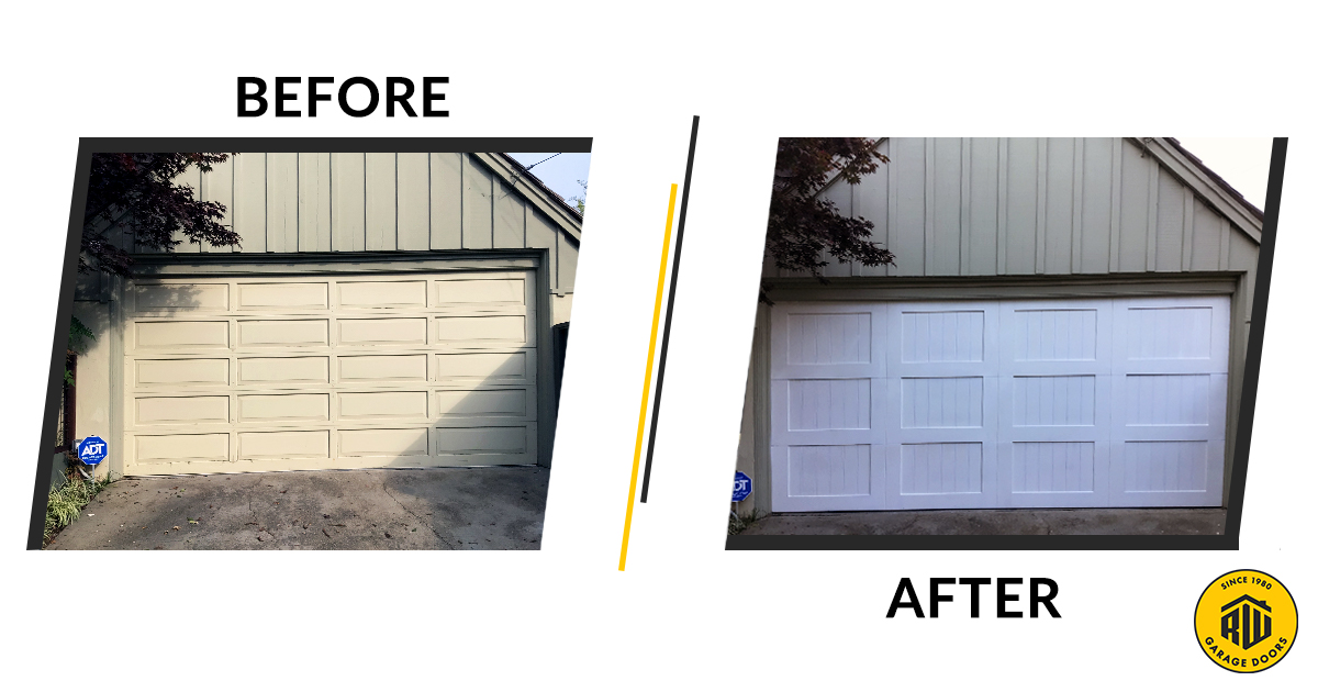 Take a look at this beautiful transformation of a Traditional Steel Garage Door to a Custom Wood Vineyard French Country Style Garage Door. 
#garagedoors #customwood