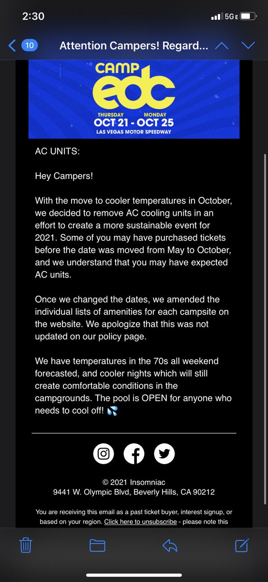 Em2488's tweet photo. We sleep when the sun is out of the tents become too hot and we over heat…who is responsible. As of right now the camp has no running water. No one has even offered free water. @insomniacevents @PasqualeRotella @EDC_LasVegas https://t.co/lhU5JmYFfh