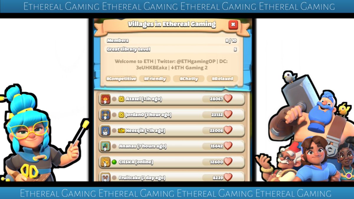 Hey #everdale!
If you are looking for an active valley Ethereal is a place for you. Our priority is to grow and having fun together.
We hope to greet you soon in Ethereal Gaming valley☺️