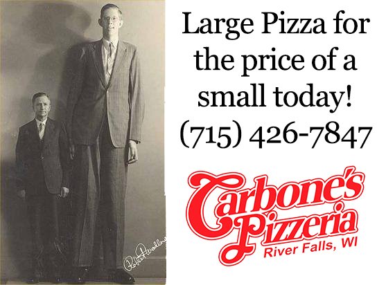 RFCarbones's tweet photo. Tonight's special - Any Large pizza with "all" your favorite toppings for the price of a small.

Take out or delivery! Call now 715-426-7847

#riverfallspizza #rfcarbones https://t.co/WvnonmkziS