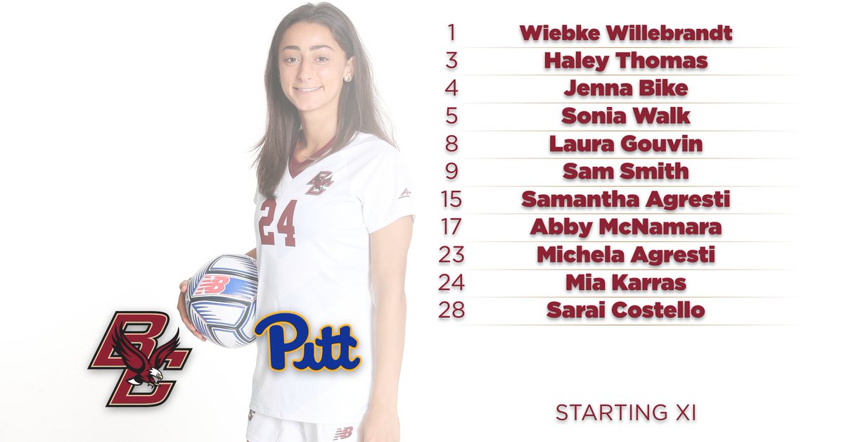 BC_WSOC's tweet photo. STARTING XI at Pitt

#ForBoston🦅 https://t.co/V4oj6k1ey2