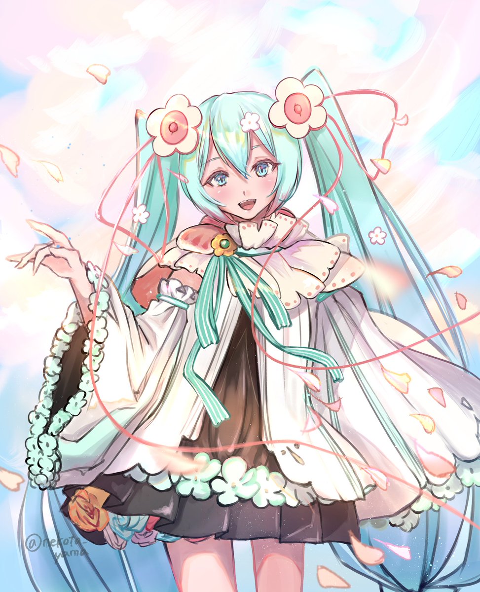 初音ミク ,null 「おはようございます
お祭り本日!💐
#初音ミク 」|栗山のイラスト