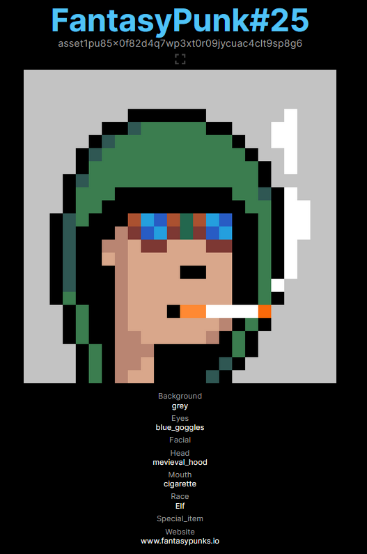 Less than 24 hours until the drop!
Let's make some noise for FantasyPunk #25 🚀🚀🚀

Here's how you can win it:
🎉🎉🎉🎉🎉🎉
1⃣ Follow
2⃣ Retweet
3⃣ Tag your #CNFT friends

#NFTdrop #NFTGiveaway #CNFTGiveaway #Cardano