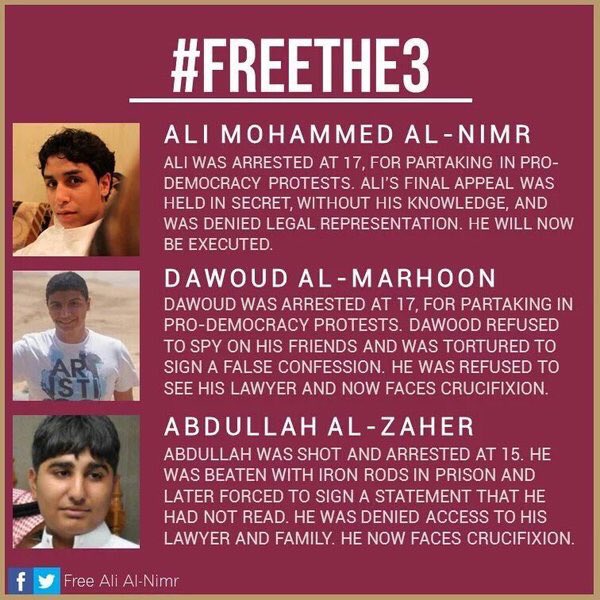 CiLuna27's tweet photo. 3413 days in prison for #RaifBadawi @raif_badawi
3533 days in prison for #AliMohammedAlNimr #Ali_AlNimr @KingSalman
#FreeRaif #RoyalPardon4Raif #SaveThe3 #FreeThe3 #EndImpunity #SaudiArabia
#StandWithSaudiHeroes #VirtualVigil https://t.co/LyvcMdyhzs