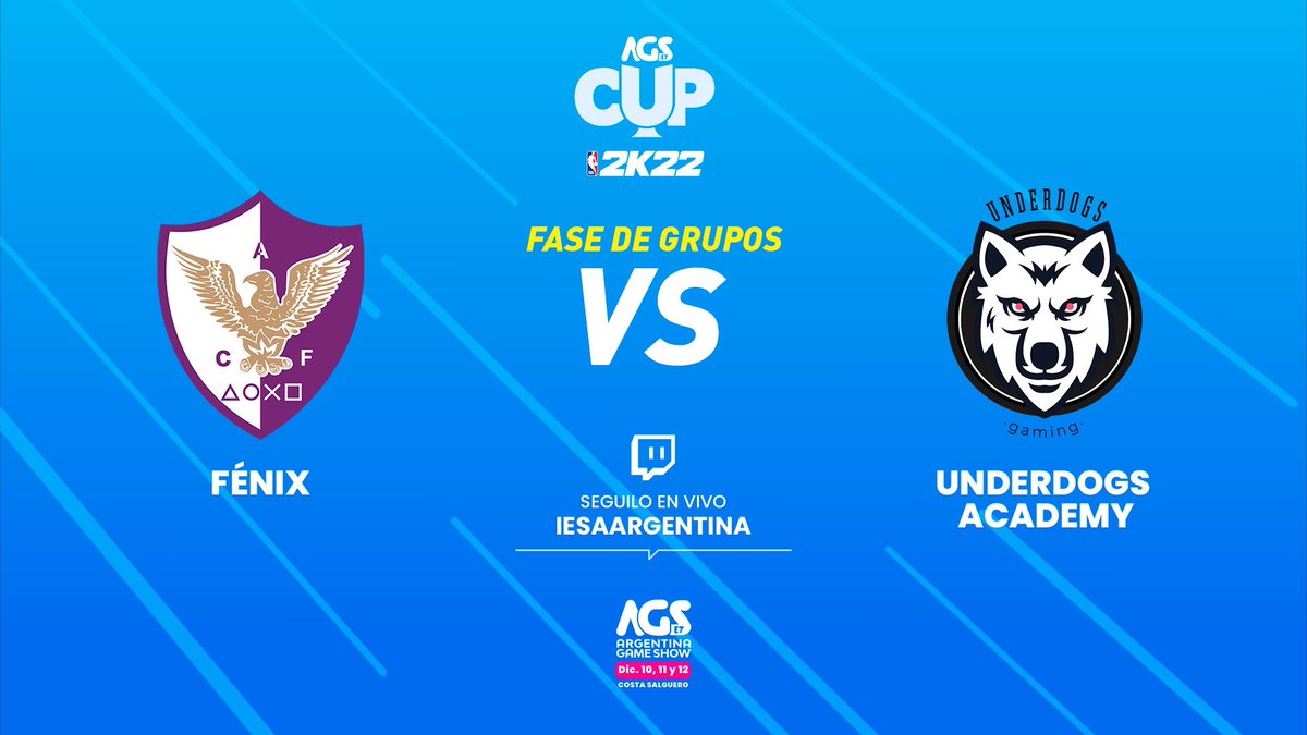IESA2K's tweet photo. ¡Sigue la #AGSCup! 🙌

Debuta @cafenix_esports frente a @Underdogs_GG Academy que juega sus últimos dos partidos de la fase de grupos 🔥

No te pierdas el stream desde las 20:00hs junto a @sebafernandez89 y @LucasFlossi. 

👉 https://t.co/OuOUOQsURM https://t.co/yUABTpDcW0