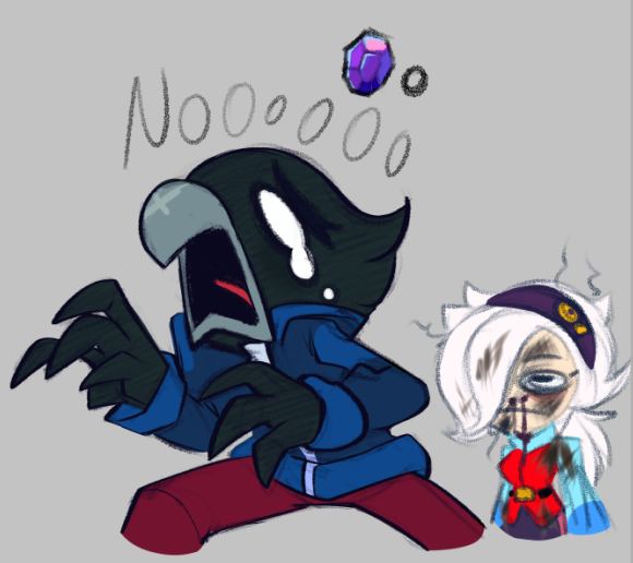 KDraws14's tweet photo. my first legendary, Crow! i was expecting someone else (Like Amber or Gene), but, he started to be my favorite Legendary, i love him its very fun to play! 

Also, more Dump sketches!! 🖤🐦 https://t.co/SJ4jQFnjV5