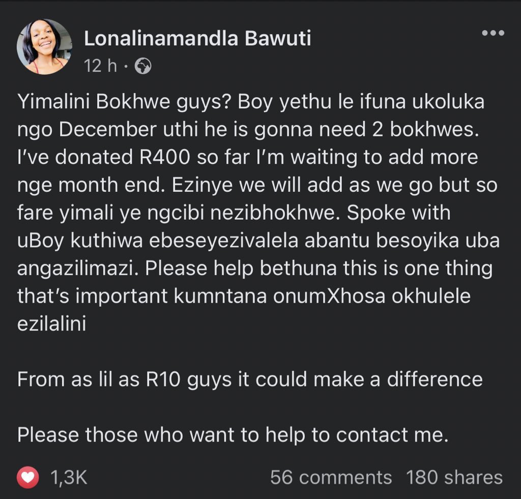 FitMasi's tweet photo. A DM that was meant for someone else bumped to @Lona047  😭😭 and She’s doing the Lords work!! She has raised more than 20k to help the Boy… Akukho mntana ungazubanaMgidi sikhona.. 

#donationszikaboy https://t.co/om98OEuDQB