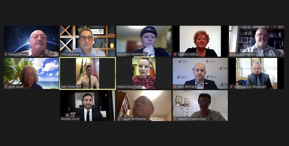 Stephen Lecce (@sflecce) on Twitter photo Supporting Catholic French-language education in Ontario.
It was great to meet with <a href="/NatKusendova/">Natalia Kusendova-Bashta</a>, <a href="/samoosterhoff/">Sam Oosterhoff</a>, & <a href="/AFOCSC/">AFOCSC</a> leaders to discuss how we can further enrich students’ French-language education and continue to keep our schools safe against #COVID19. Supporting Catholic French-language education in Ontario.
It was great to meet with <a href="/NatKusendova/">Natalia Kusendova-Bashta</a>, <a href="/samoosterhoff/">Sam Oosterhoff</a>, & <a href="/AFOCSC/">AFOCSC</a> leaders to discuss how we can further enrich students’ French-language education and continue to keep our schools safe against #COVID19.