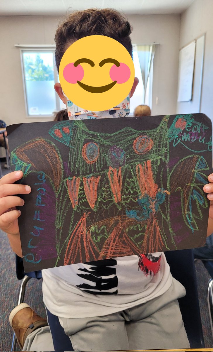 ArtwithGrue's tweet photo. @Rustic_Rainbow @mrKeehmer We tried the Gruffalo lesson today with 2nd grade. I love these kids' imaginations!!! https://t.co/RYOABSalMW