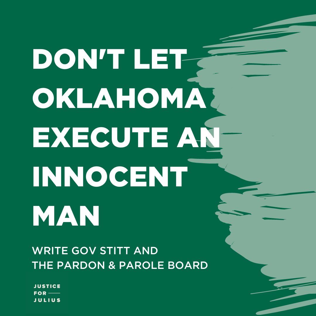 justice4julius's tweet photo. We’re 5 days out from Julius’ Clemency hearing.

Now, more than ever, we need your prayers and we also need your voice!

Reach out to Oklahoma officials today at https://t.co/bPKWTUaSZ1 https://t.co/on0IU1xYno