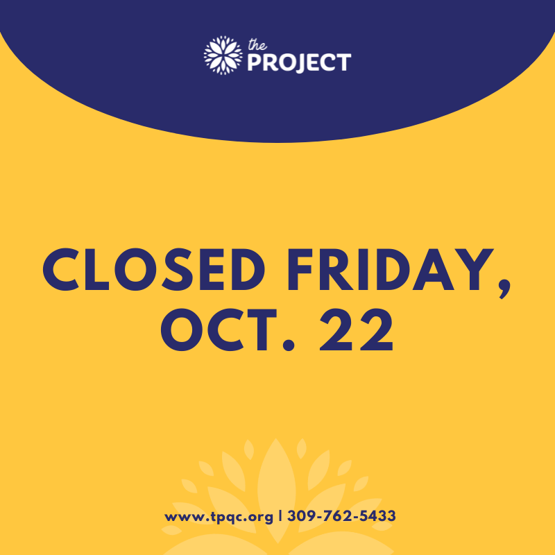 The Project's sexual health clinic will be closed tomorrow, Oct. 22 for an inservice. 

Need STD or HIV testing? Consider reaching out to the Scott County Health Department at 563-326-8618.