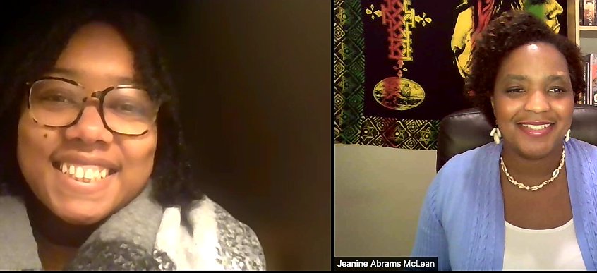 JAbramsMcLean's tweet photo. I had wonderful conversations today with two incredibly bright researchers, @AmaliStephens and @midoriameroku! I'm looking forward to seeing the awesome things they will accomplish. #1on1Mentoring #2021NDiSTEM @sacnas https://t.co/UpK294CIDt