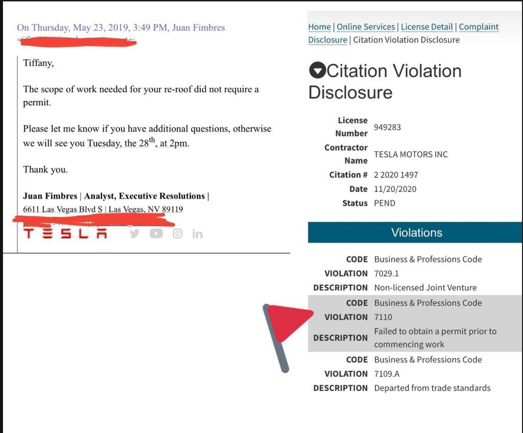 TiffanyPhoto1's tweet photo. .@elonmusk, The same way PERMITS are required, yet Tesla “chooses” to evade & disregard those building codes / regulations / requirements?
Cc: @TheJusticeDept
#Tesla
#TeslaRoofing
#TeslaEvadesRegulations
#TeslaEcosystem $TSLA $TSLAQ
#TeslaConsumerIssues #TeslaSolarIssues https://t.co/b1pkZn8pBL