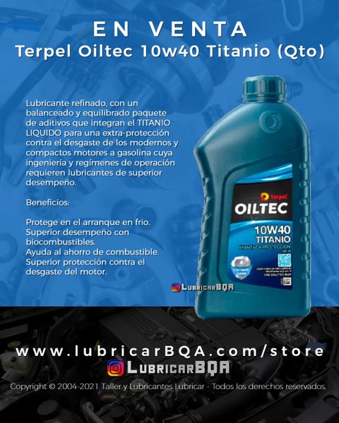 LubricarBqa's tweet photo. Terpel Oiltec 10w40 Titanio (Qto)

Desarrollado con bases lubricantes parafínicas grupo II, para una extra-protección contra el desgaste de los modernos y compactos motores a gasolina.

Precio de oferta: $23,000

https://t.co/nfSpduveDE

https://t.co/cSyOS31t2c https://t.co/7wiQ8zMZ0X