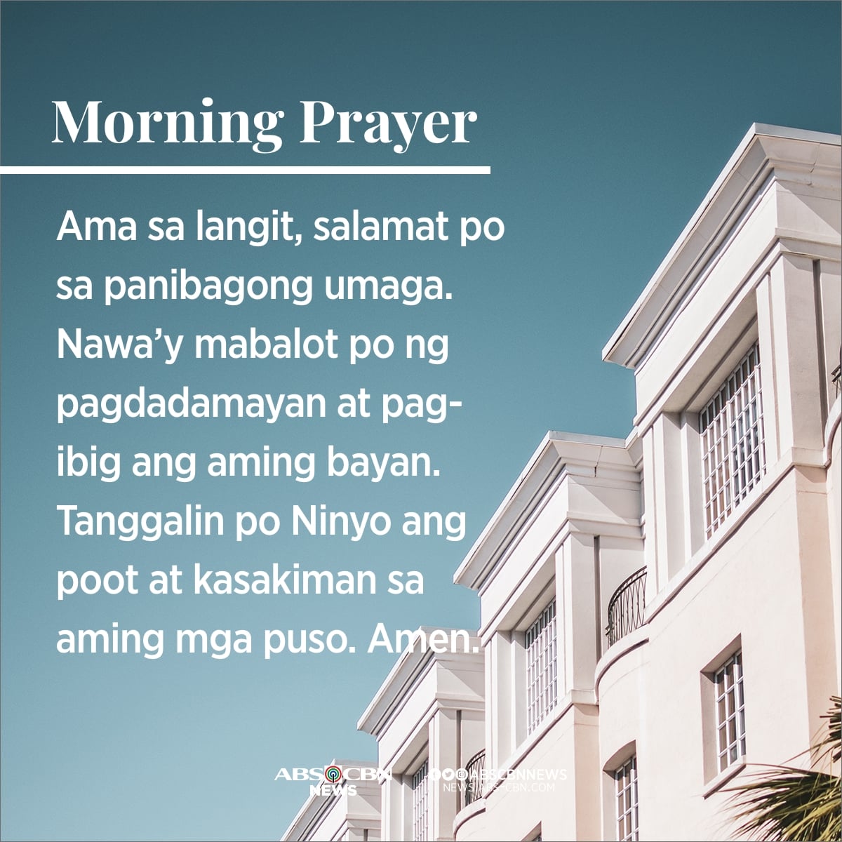 Nawa'y mabalot po ng pagdadamayan at pag-ibig ang aming bayan. 🙏