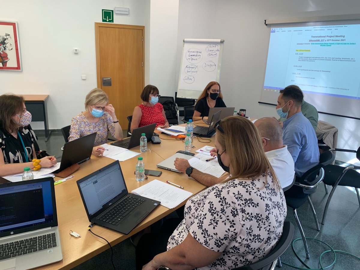 manuellilloc's tweet photo. Developing Intercultural Gerontological Care Scenarios for Simulation #GNurseSimEurope #GNurseSim 1st face-to-face project meeting at @UA_Universidad @manuellilloc @riquelmejg with experts from @KIC_Malta @FelicianoSand @MiddlesexUni @drsheila8 @SatakunnanAMK @JalonenJohanna https://t.co/bhxYKFi03k