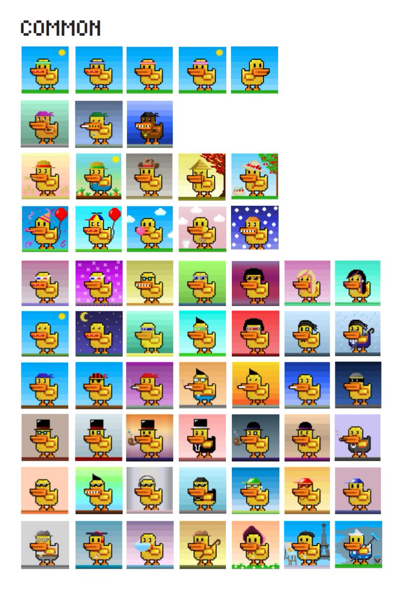 CyberDucksNFT's tweet photo. Current situation:
113/114 sold (except #1)
60 common
34 rare
13 epic
6 legend
#QuackTeam #nftcommunity #nfts https://t.co/b63mM2VOsa