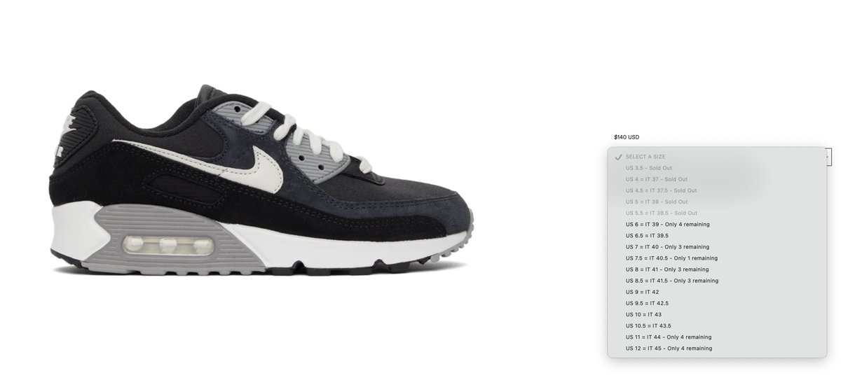 SOLELINKS's tweet photo. Ad: Nike Air Max 90 'Off Noir' dropped via SSENSE => https://t.co/j5atS1sYp0

sold out via SNKRS https://t.co/SsjUwZNe1q