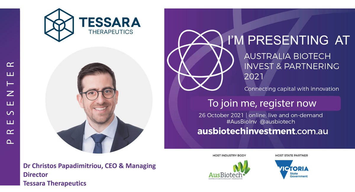 @christospapadimitriou will be speaking at <a href="/AusBiotech/">AusBiotech</a>’s #AusBioInv conference on the 26th October. Tune in to hear about our vision to #breaktherapeuticbarriers in #neurology using our <a href="/RealBrain/">Ashish Annachhatre</a>® technology platform for #drugdiscovery and #regenerativemedicine applications.