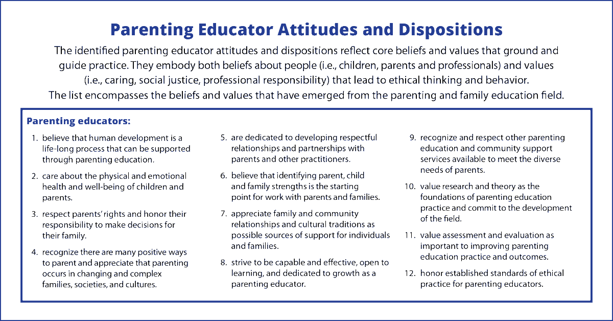 NPEN_ORG's tweet photo. Need ideas for staff inservice? Use the Parenting Educator Competencies to identify topics for upcoming professional development. Are there attitudes &amp; dispositions that would be helpful to discuss? Find the competencies at https://t.co/s0Dg01XoNB https://t.co/hato2RwADy