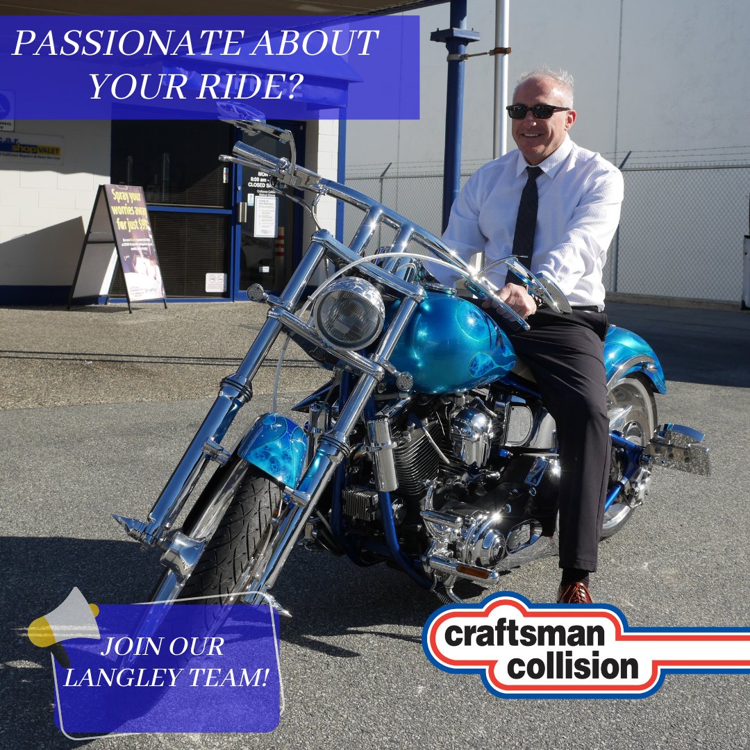 Right now, Craftsman Collision locations in Langley are looking to fill some key team member positions including Red Seal Auto Body Technician, Detailer and Estimator. 

Apply here: craftsmancollision.com/careers/ 

#craftsmancollision #autobodytechnicians #jobs #hiring #autobody