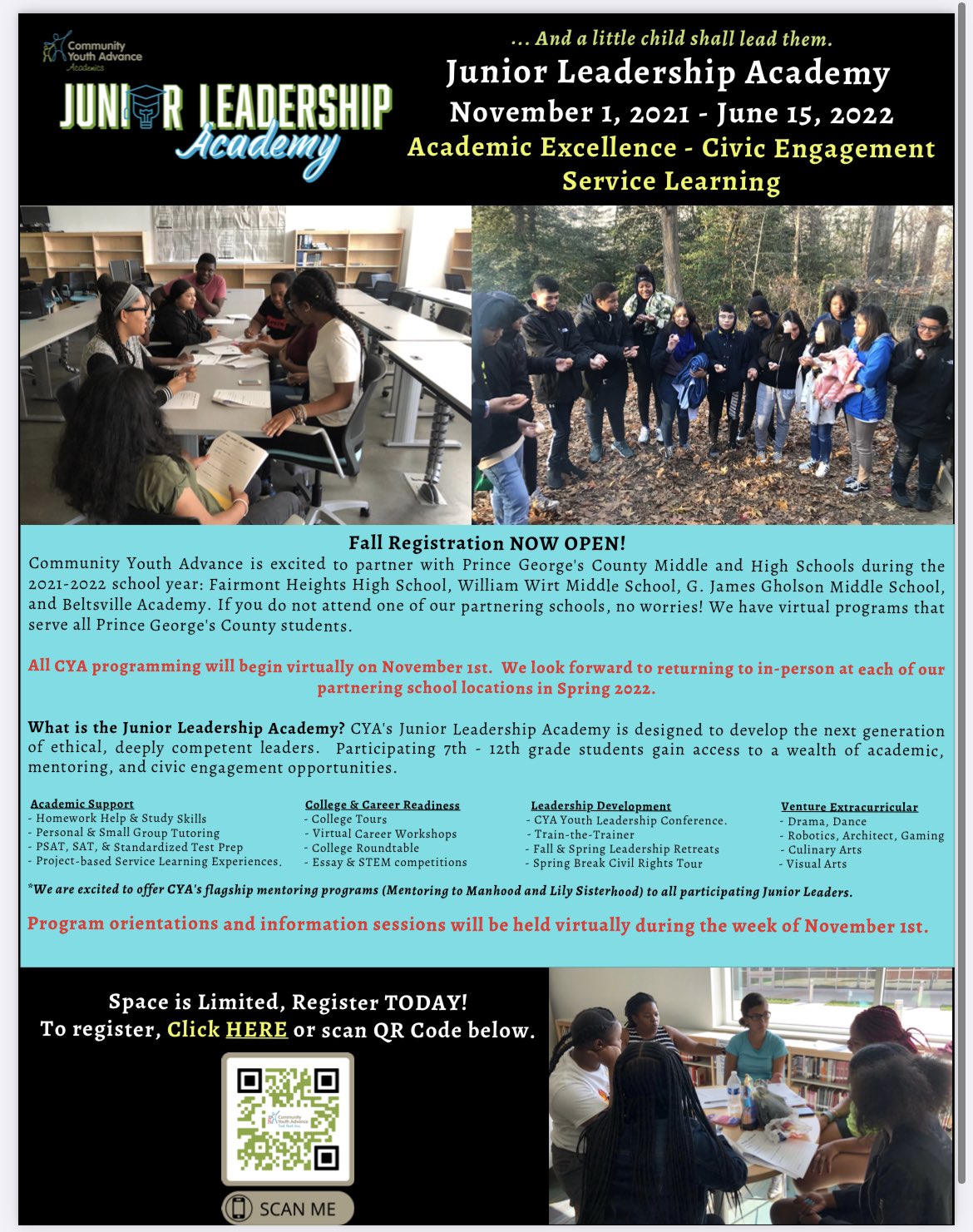 William Wirt Middle School Community Youth Advance Is Excited To Partner With William Wirt Middle School The Junior Leadership Academy Will Provide Students With Tutoring Mentoring And Extracurricular Activities Such As Drama Dance