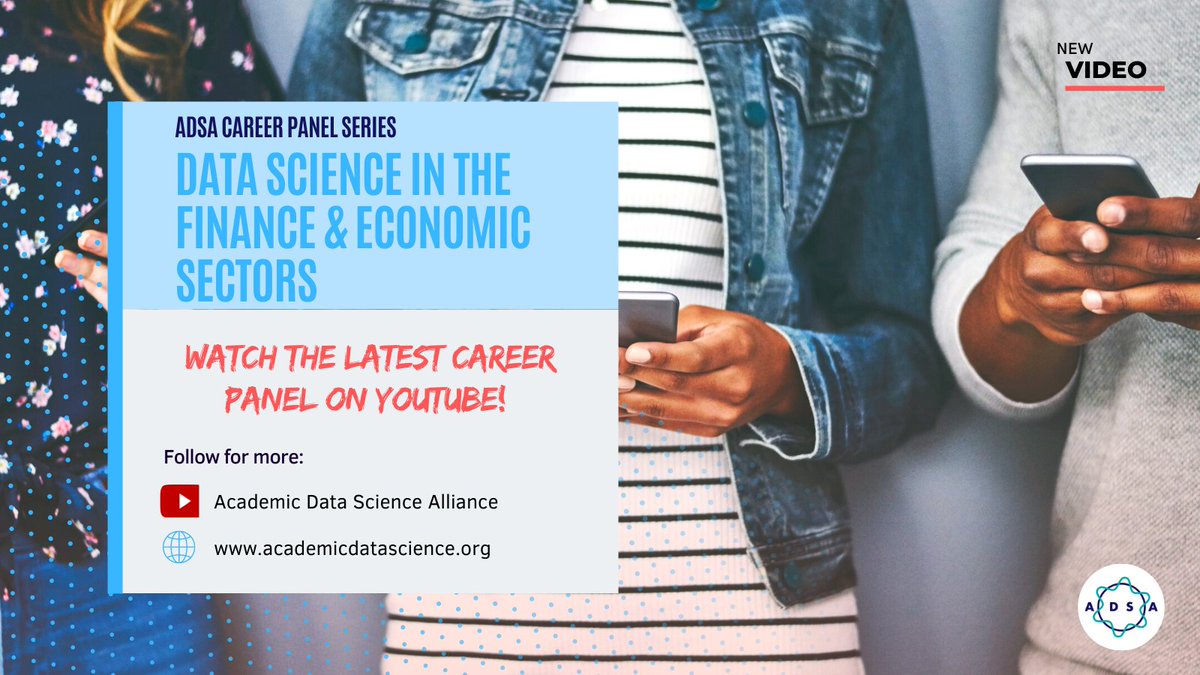 AcademicDataSci's tweet photo. Watch the latest career panel on YouTube!
ADSA Career Panel Series: Data Science in the Finance and Economic Sectors.
Watch now: https://t.co/eNWP39lKjn
#ADSACommunity #CDNCareer #DataScience https://t.co/AOTO7hnd4e