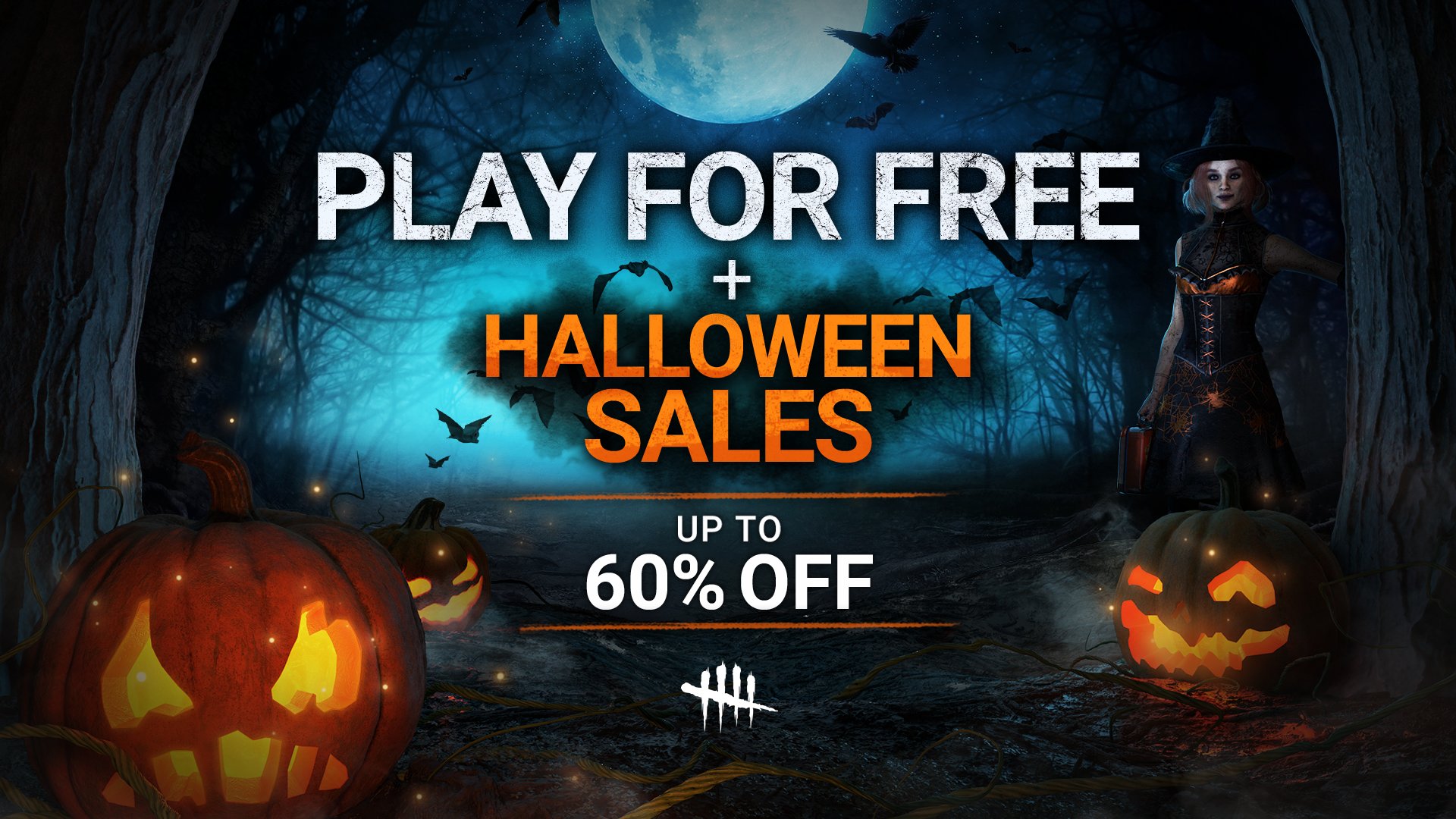 公式 Dead By Daylight セール情報 Steam Nintendo Switch Xbox Microsoftストアにて ゲーム本体50 Off 一部dlcが最大60 Off となる ハロウィンセール を実施中 また Steam版で無料プレイを開催中 Playstation版では試用